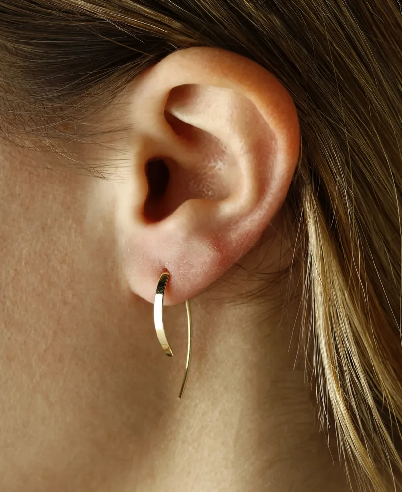 Simple Sweep Drop Earrings Set in 14k Gold