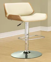 Coaster Home Furnishings Lodi Adjustable Upholstery Bar Stool with Wood Back