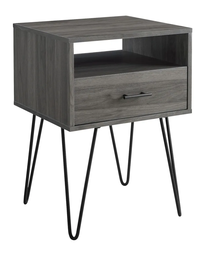 Walker Edison Modern Single Drawer Hairpin Leg Side Table