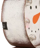 Glitzhome Marquee Led Snowman Head Stocking Holder