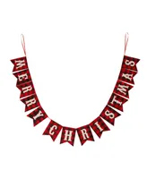 Glitzhome 8.75' L Merry Christmas Plaid Banner Garland