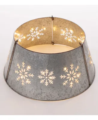 Glitzhome 21.65" D Metal with Lights Tree Collar