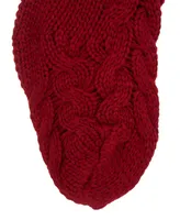 Glitzhome 24" L Knitted Polyester Christmas Stocking with Pom Pom Ball