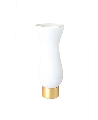 Classic Touch Glass Vase with Gold Tone Base