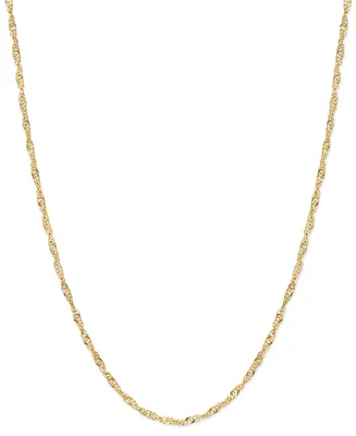 18" Singapore Chain Necklace (1-1/2mm) in 14k Gold