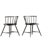 iNSPIRE Q Webber Round Dining Set with Iron Legs and Low-Back Chairs