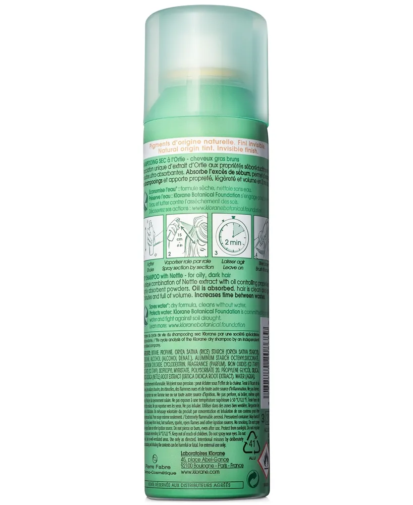Klorane Dry Shampoo With Nettle - Natural Tint, 3.2