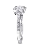 Princess- Cut Certified Diamond (1 ct. t.w.) Quad Halo Engagement Ring 14k White Gold