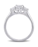 Asscher-Cut Certified Diamond (1 1/2 ct. t.w.) 3- Stone Engagement Ring 14k White Gold