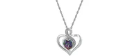 Birthstone Gemstone & Diamond Accent Heart Pendant Necklace in Sterling Silver