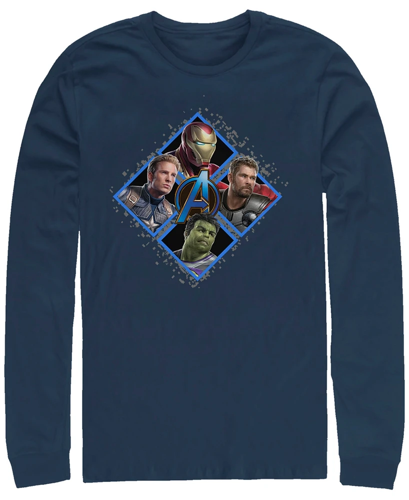 Marvel Men's Avengers Endgame Hero Four Square, Long Sleeve T-shirt