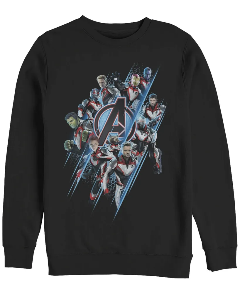 Marvel Men's Avengers Endgame Group Suit Up, Crewneck Fleece