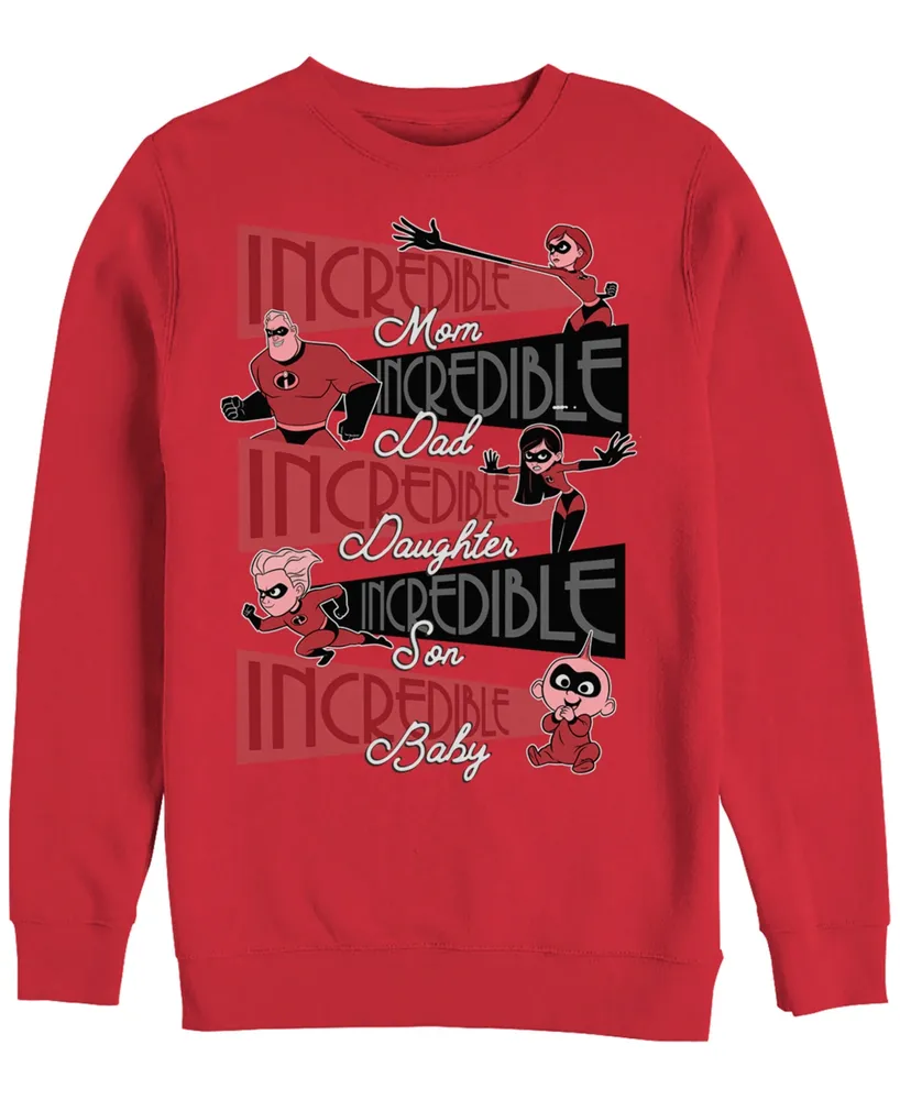 Disney Pixar Men's Incredibles Super Family, Crewneck Fleece
