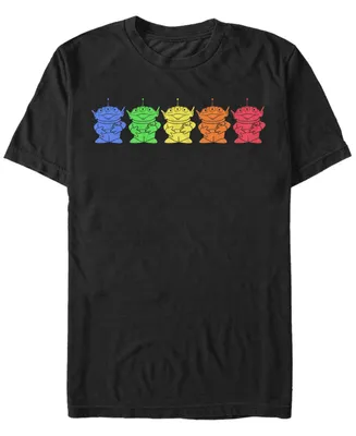 Disney Pixar Men's Toy Story Rainbow Alien Line Up, Short Sleeve T-Shirt