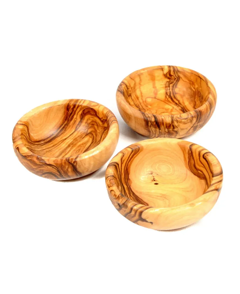 BeldiNest Wooden Spice Bowls, Set of 3 Mini Bowls
