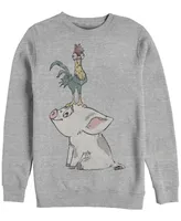 Disney Men's Moana Hei on Top of Pigs Head, Crewneck Fleece