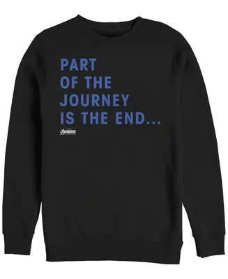 Marvel Men's Avengers Endgame Part of the Journey is End Quote, Crewneck Fleece