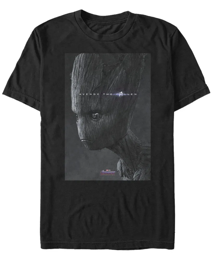 Marvel Men's Avengers Endgame Avenge the Fallen Groot Poster, Short Sleeve T-shirt