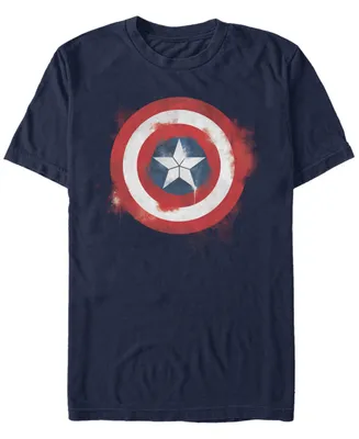 Marvel Men's Avengers Endgame Captain America Spray Paint Logo, Short Sleeve T-shirt