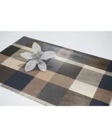 Dainty Home Reversible Metallic Place Mats Non-Slip Plaid Checker Dining Table 12" x 18" Placemats - Set of 4