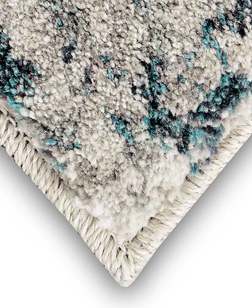 Scott Living Expressions Imprinted Blooms Aqua 5'3" x 7'10" Area Rug