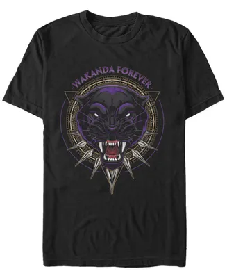 Marvel Men's Black Panther Wakanda Forever Big Cat Face, Short Sleeve T-Shirt