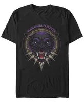 Marvel Men's Black Panther Wakanda Forever Big Cat Face, Short Sleeve T-Shirt