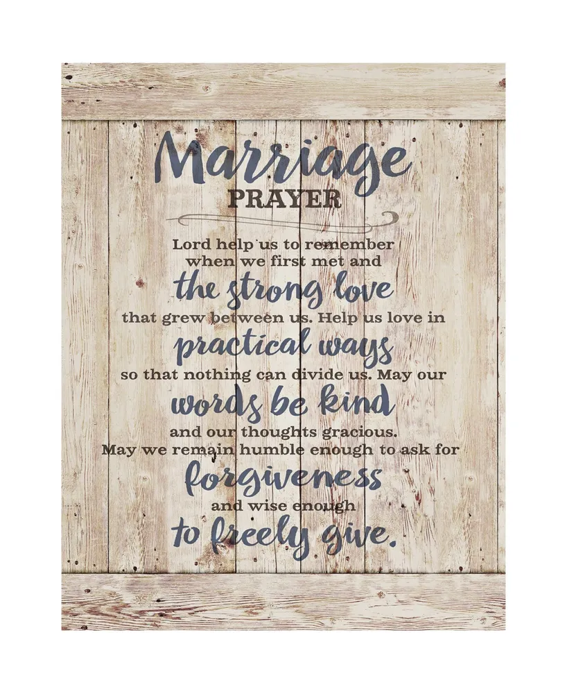 Dexsa Marriage Prayer Timberland Wood Plaque, 11.75" x 15"