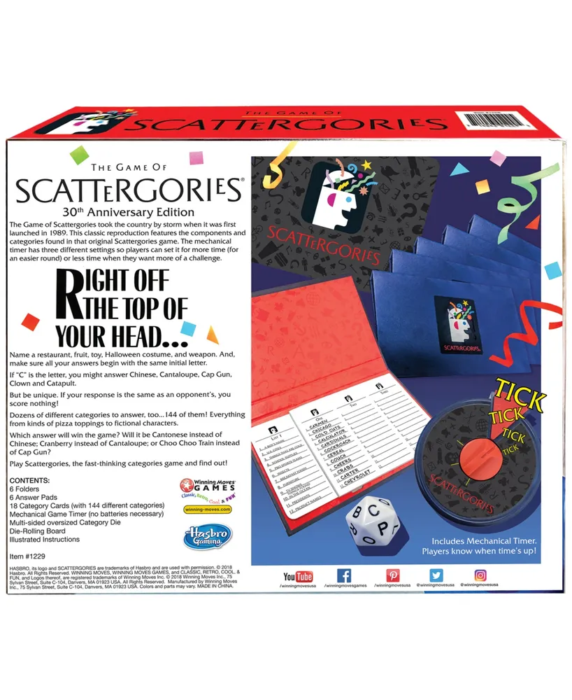 Winning Moves the Game of Scattergories
