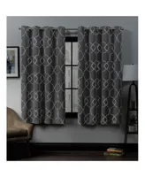 Exclusive Home Belmont Embroidered Woven Blackout Grommet Top Curtain Panel Pair