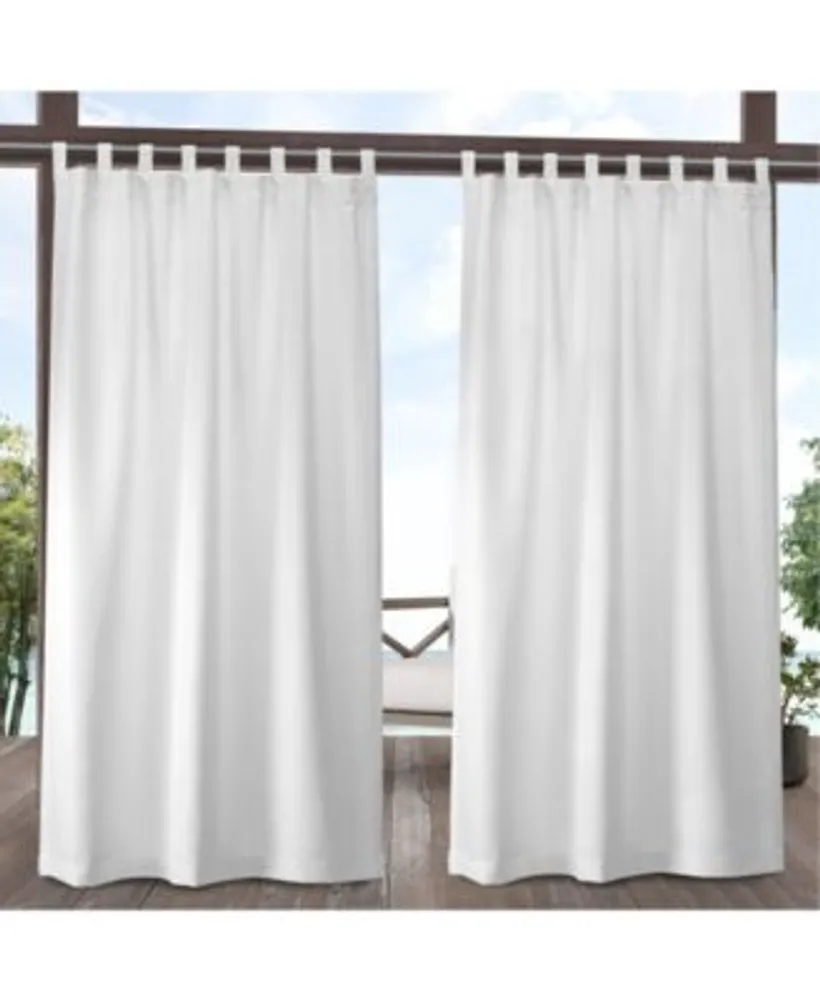 Exclusive Home Indoor Outdoor Solid Cabana Tab Top Curtain Panel Pair