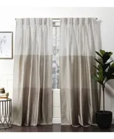 Exclusive Home Curtains Chateau Striped Faux Silk Pinch Pleat Curtain Panel Pair