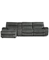 Closeout! Hutchenson 4-Pc. Fabric Chaise Sectional with 2 Power Recliners, Headrests and Console