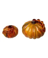 Glitzhome Set-2 Settriped Glasetset Sethort Pumpkin