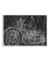 Stupell Industries Monotone Black and White Motorcycle Sketch Wall Plaque Art