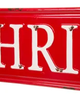 Glitzhome Enameled Metal "Merry Christmas" Wall Sign