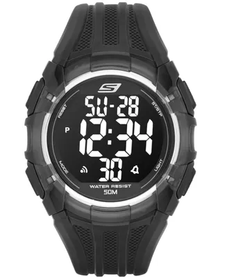Skechers Men's El Porto Digital Polyurethane Strap Watch 45.5mm