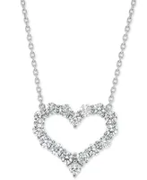 Diamond Open Heart 18" Pendant Necklace (1-1/2 ct. t.w.) in 14k White Gold