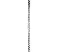 Rounded Box Link 24" Chain Necklace in Sterling Silver