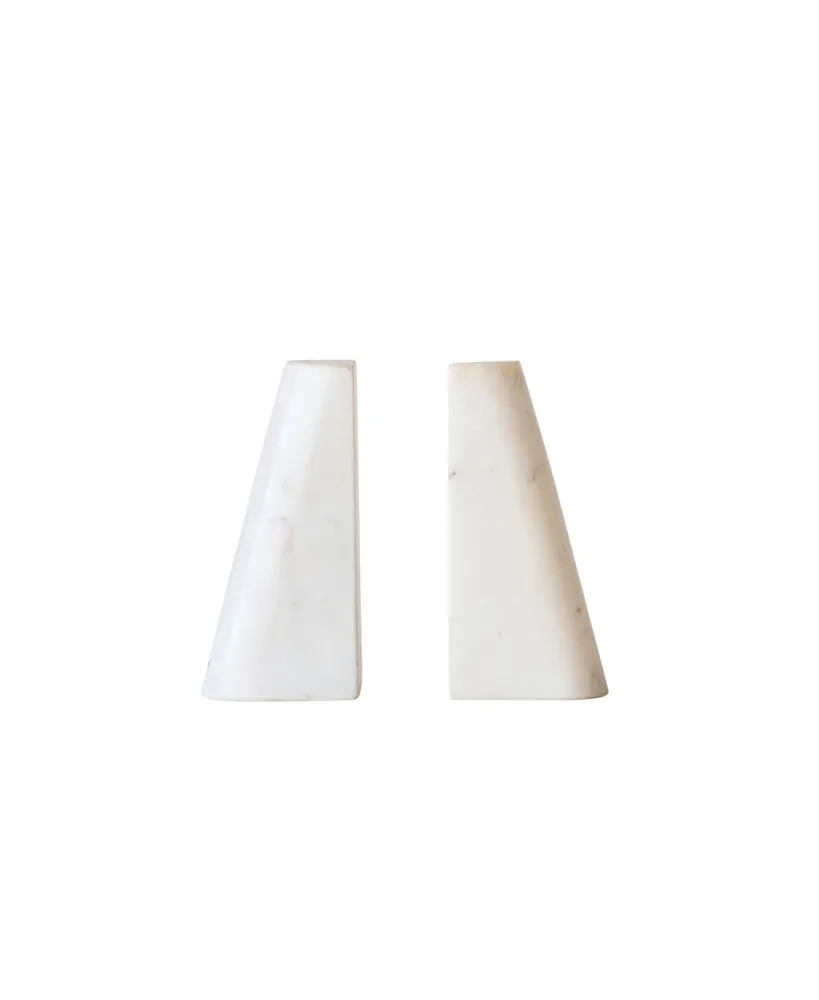 Bloomingville White Marble Bookends - Set of 2