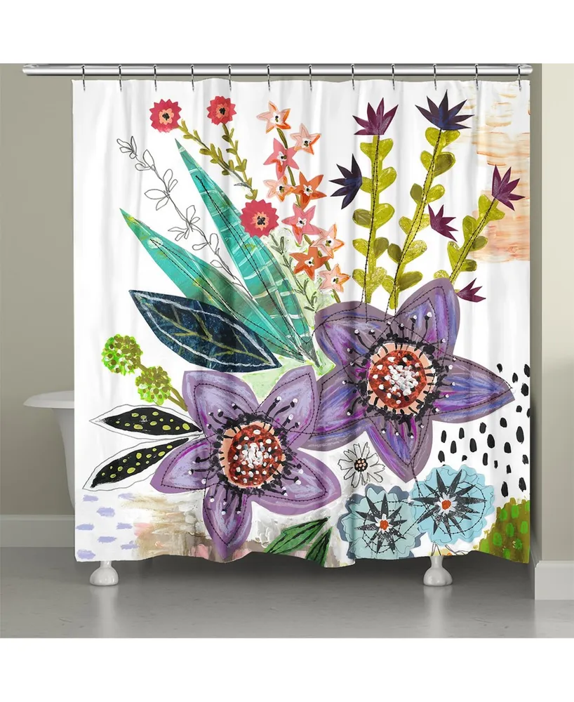 Laural Home Violet Blooms Shower Curtain