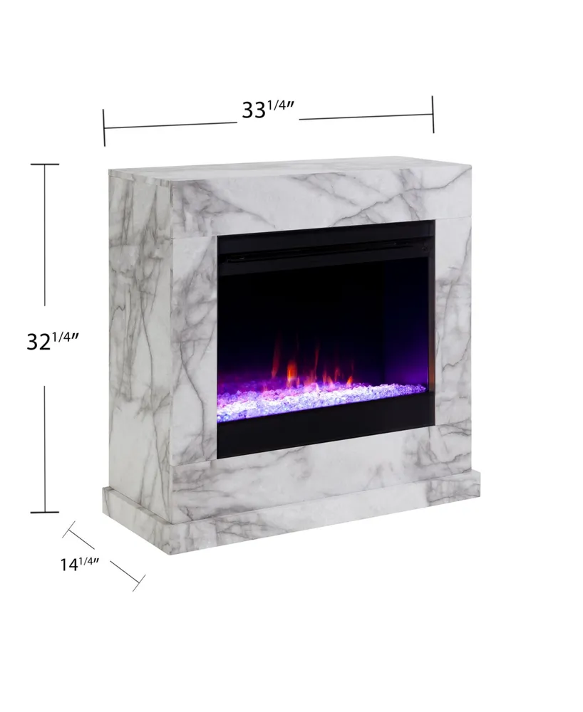 Southern Enterprises Ileana Faux Marble Color Changing Electric Fireplace