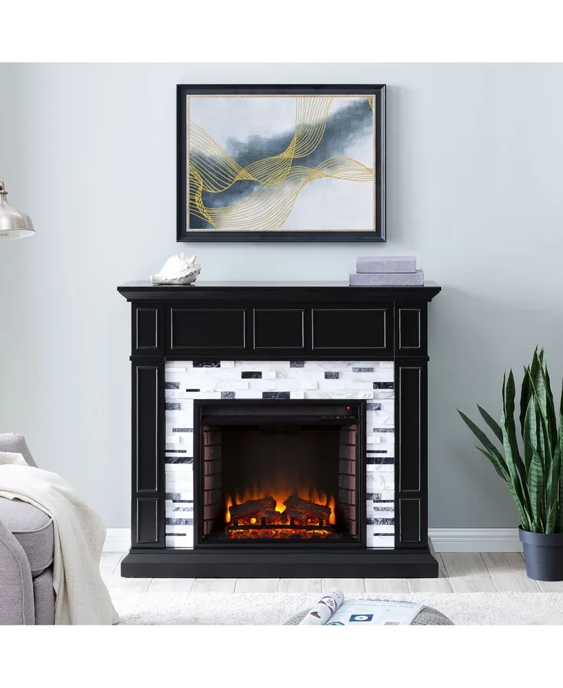Southern Enterprises Lysander Marble Electric Fireplace