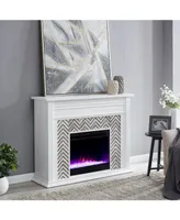 Southern Enterprises Elior Marble Tiled Color Changing Electric Fireplace
