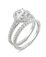 Moissanite Halo Bridal Set 1-3/4 ct. t.w. Diamond Equivalent 14k White Gold