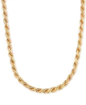Rope Link Chain Necklaces In Sterling Silver 18k Gold Plated Sterling Silver