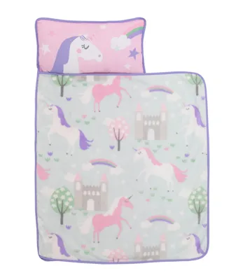 Everything Kids Unicorn Nap Mat with Pillow and Blanket