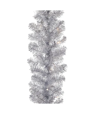 Kurt Adler 9-Foot Pre-Lit Silver Point Pine Garland