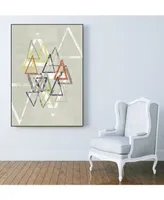 Giant Art 24" x 18" Stamped Triangles Ii Art Block Framed Canvas