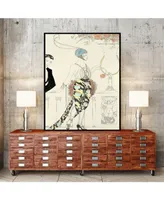 Giant Art 24" x 18" Arte Deco Fashion Ii Art Block Framed Canvas